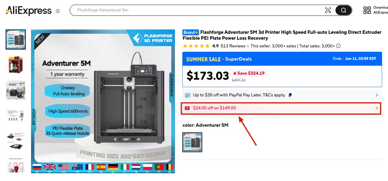 Is this the lowest price we've ever seen the Adventurer 5M?
